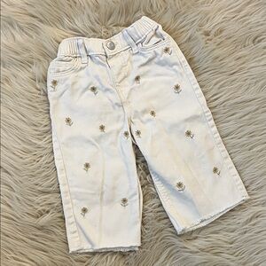 Little Co • Flower Embroidered Straight leg Pants